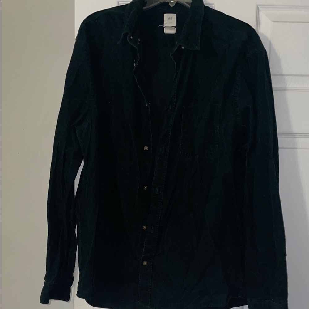 H&M Men's Deep Green Casual Shirt
